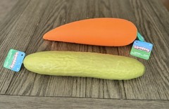 Sunny Days Jumbo Squeezy Carrot & Pickle Viral Squishy Novelty Sensory Toy New