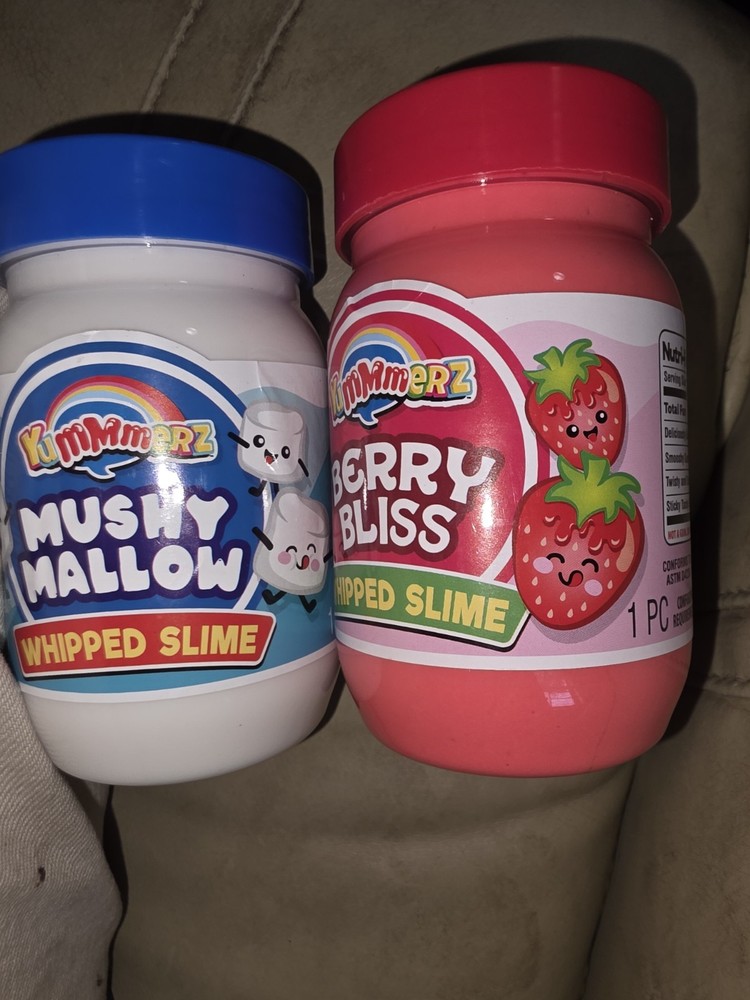 ​JA-RU Yummerz Whipped Slime Lot of 2 Berry Bliss & Mushy Mallow Scented Toy