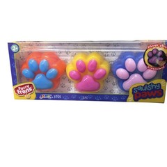 Squishy Paws Box Set Of 3 Squeeze Stress Reliever Sensory Fidget Toy New In Box