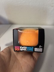 VERY RARE Schylling NeeDoh Wild Cats Fuzz Ball Velvet Squeeze Toy Orange