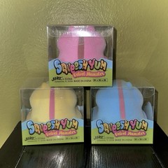 New SQUEESH YUM VELVET Set Of 3 Viral Squishy Toy Pink Yellow Blue JA-RU