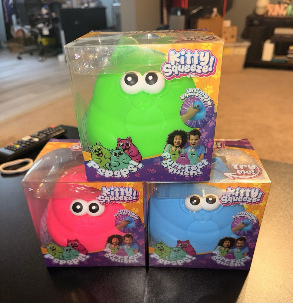 Kitty Squeeze Peeps Tactile Squishy Squeeze Toy Bundle – 3 pack