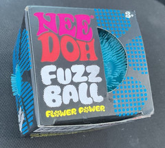 Nee Doh Fuzz Ball Flower Power Squeeze Toy, Blue, Ages 3+, 3-4 Years