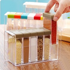 Spice Shaker, 6 Pcs Seasoning Rack Spice Pots Storage Container Condiment Jar…