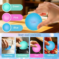 Faukait 3Pcs Squishy Textured Stress Balls Silky Soft Memory Gel Squeeze Balls