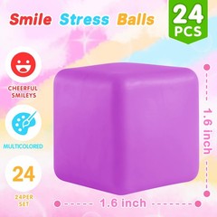 Stress Balls Fidget Toys for Kids: 24 Pack 1.6 inches/4 cm, Multiple Colors