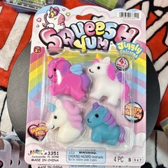 Ja-Ru Jiggly Unicorns Tactile Squeeze Toys 4-Pack A Total Of 13 Packs Bulk Lot