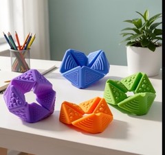 Sensory Toys/ Silent Silicone SensoryFlip Cube with Texture/ ADHD/ Set, 4 Pieces