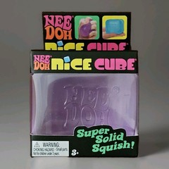 NeeDoh Nice Cube Purple Squishy Stress & Anxiety Relief Fidget Sensory Toy