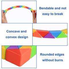 24 Pack Mini Fidget Snake Cube Rainbow Magic Twist Puzzle Party Toy Gift