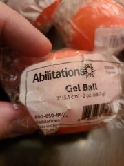 Abilitations Gel Ball, 2 Inches, 2 Ounces, Orange, LOT of 7, All New and Sealed