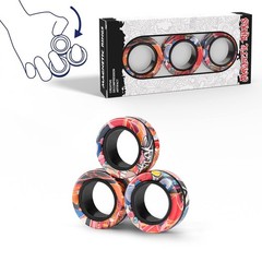 Magnetic Rings Fidget Toy Set, Idea ADHD Toys, Medium, Multicolored