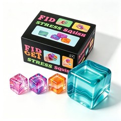 1 Pack Fidget Toys Squishy Stress Cube, Balls 2.2 inches, Multicolor