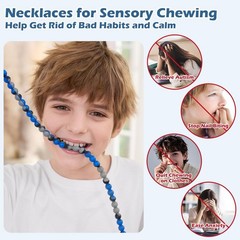 Sensory Chew Necklace for Kids Adults Autism ADHD SPD Fidget Oral Toy
