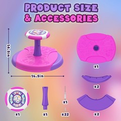 Unicorn Sit and Spin Toys for Toddlers Girls, 360° Toddler Spinning Seat wi