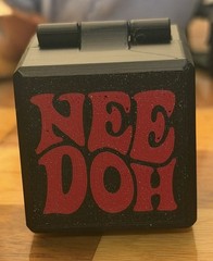 3D Printed Protective Storage Case For NeeDoh Teenie Cool Cats (Red & Black)