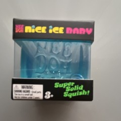 Nee Doh Nice Ice Baby Super Solid Squish Blue Squeeze Toy Age Level 4-7 3+ Years