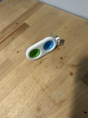 Fat Brain Toys Simpl Dimpl Simple Dimple, Green & Blue Popping Fidget Keychain