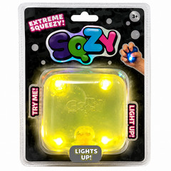 SQZY Squishy Toy Sunny Days Light Up Cube New Yellow Viral Fidget Large
