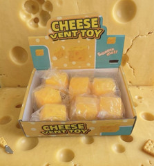 Cheese Vent Toy Yellow Squishy Squeeze Toy. 7 count with box!