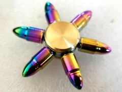 Rainbow Solid Brass Bullet Fidget Spinner Toy Removable Bearing Stocking Stuffer