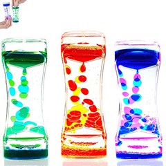 JRLAJRL 3 Pack Liquid Motion Bubbler Timer Sensory 5.7*2.2 inches, Multicolor