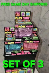 SET OF 3 NeeDoh Nice Cube Super Solid Squishy Blue Pink Purple NEW 100%AUTHENTIC