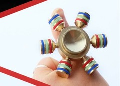 Brass Fidget 6 Point Hand Spinner Finger Gyro Toy EDC Focus Stress Reliever Toys