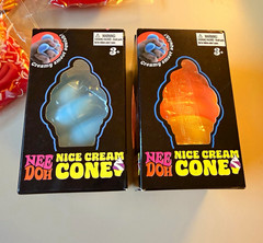 Cream Cone Squeeze Toys Blue /Orange, Ages 3+