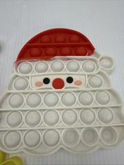 Pop-it Sensory Fidget Bubble Christmas Lot Of 5 Silicone Santa Face, Hat, Tree