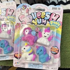 Ja-Ru Jiggly Unicorns Tactile Squeeze Toys 4-Pack A Total Of 13 Packs Bulk Lot