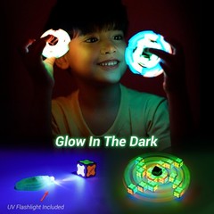 TOSY Magnet Fidget Spinner Glow – 16 Blocks, 3in1 Toy: Transformable a