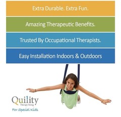 New Quility Indoor Hammock Swing for Special Kids up to 77 lbs – Light Blue