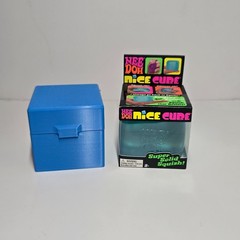 NeeDoh Blue Nice Cube with a 3D Printed Case in Blue