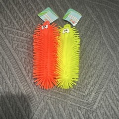M&G Tactile Sensory Toy Lot of 2 Caterpillar Chenille Squishy Spiky Squeeze