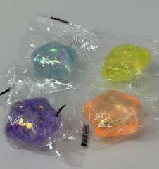 New 4x Squishy Sensory Toy Glitter Squeezy Sparkle Sugar Stars