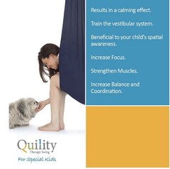 New Quility Indoor Hammock Swing for Special Kids up to 77 lbs – Light Blue