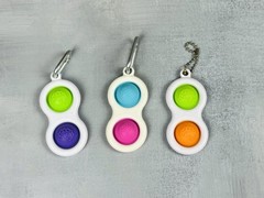 Lot Of 3 Small Simple Dimple Fidget Toy Keychains 0023