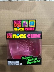 NEW Needoh Nee Doh Nice Cube Super Solid Squish Pink Toy, FAST SHIPPING!