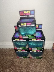 NeeDoh Nice Cube Glitter and Glow Nee Doh Squishy Glitter authentic Cube Blue