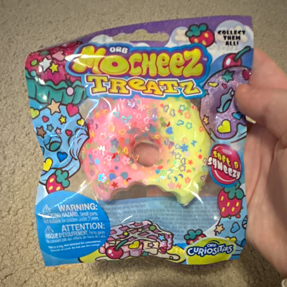 ORB MoCheez Treatz Soft Squeezy Donut Tactile Squeeze Toy Pink Yellow