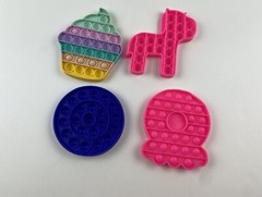 Lot Of 4 Fidget Push Pop it Bubble Poppers Sensory Stress Relief Cupcake Unicorn