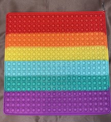 Giant Rainbow Square Pop It Fidget Toy Sensory Silicone Push Bubble