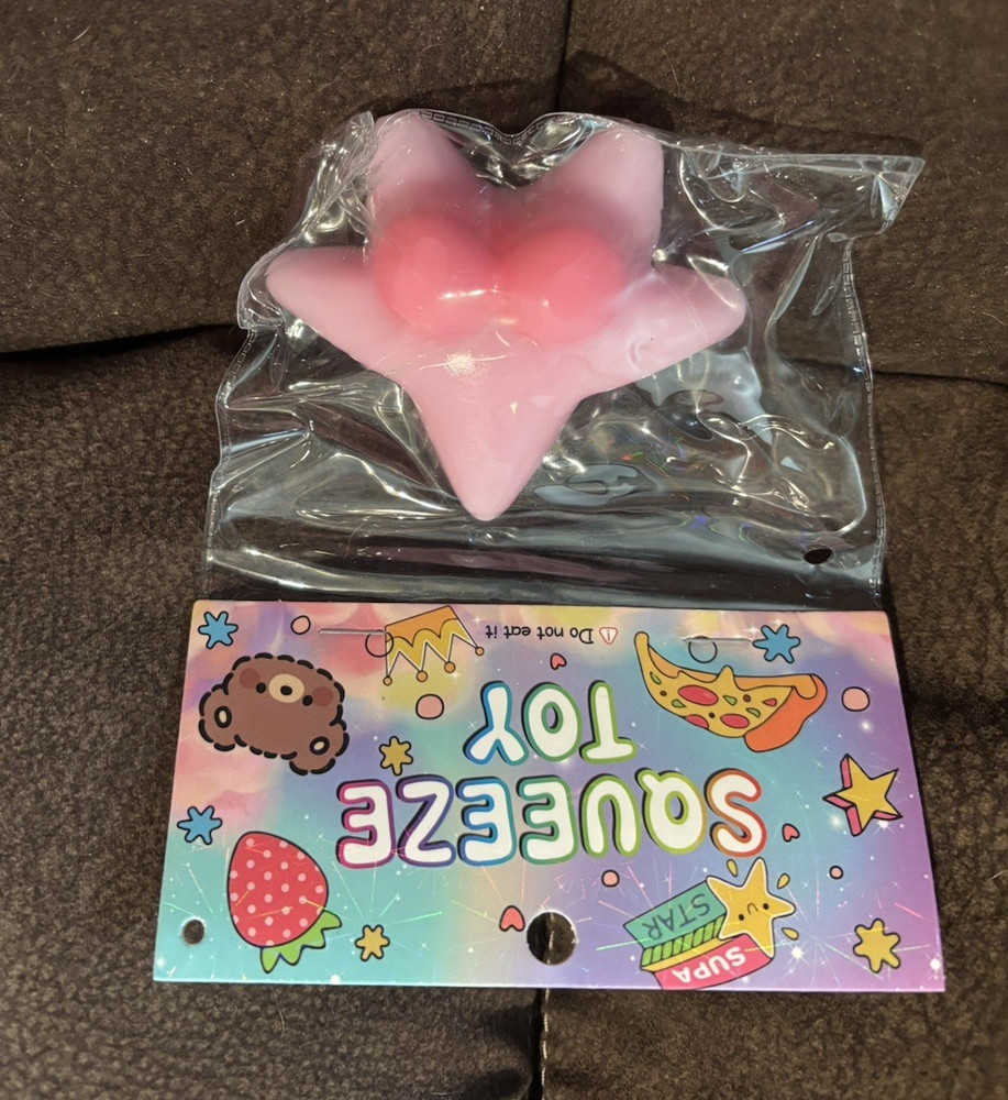 Pink Star Tactile Squeeze Squishy Toy Ages 4-7 to 17 Years & Up