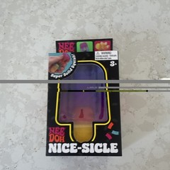 NeeDoh Nice-Sicle Super Solid Squish Soft Touch Squeeze Toy, Purple/Pink/Yellow