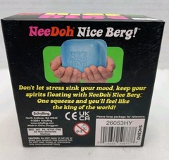 Schilling NeeDoh Nice Berg Blue XL Giant Nee Doh Niceberg Solid Squish Cube New!
