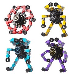 Gokeey Transformable Fidget Spinners Toys 4 Pcs Small, Red,yellow,blue,purple