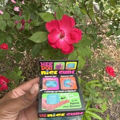 NEW Nee Doh Needoh Nice Cube Super Solid Squish Blue Toy
