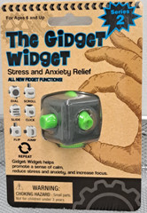 The Gidget Widget Stress Anxiety Relief Fidget tool Black Green Series 2 Aspie