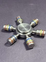 Brass Fidget 6 Point Hand Spinner Finger Gyro Toy EDC Focus Stress Reliever Toys